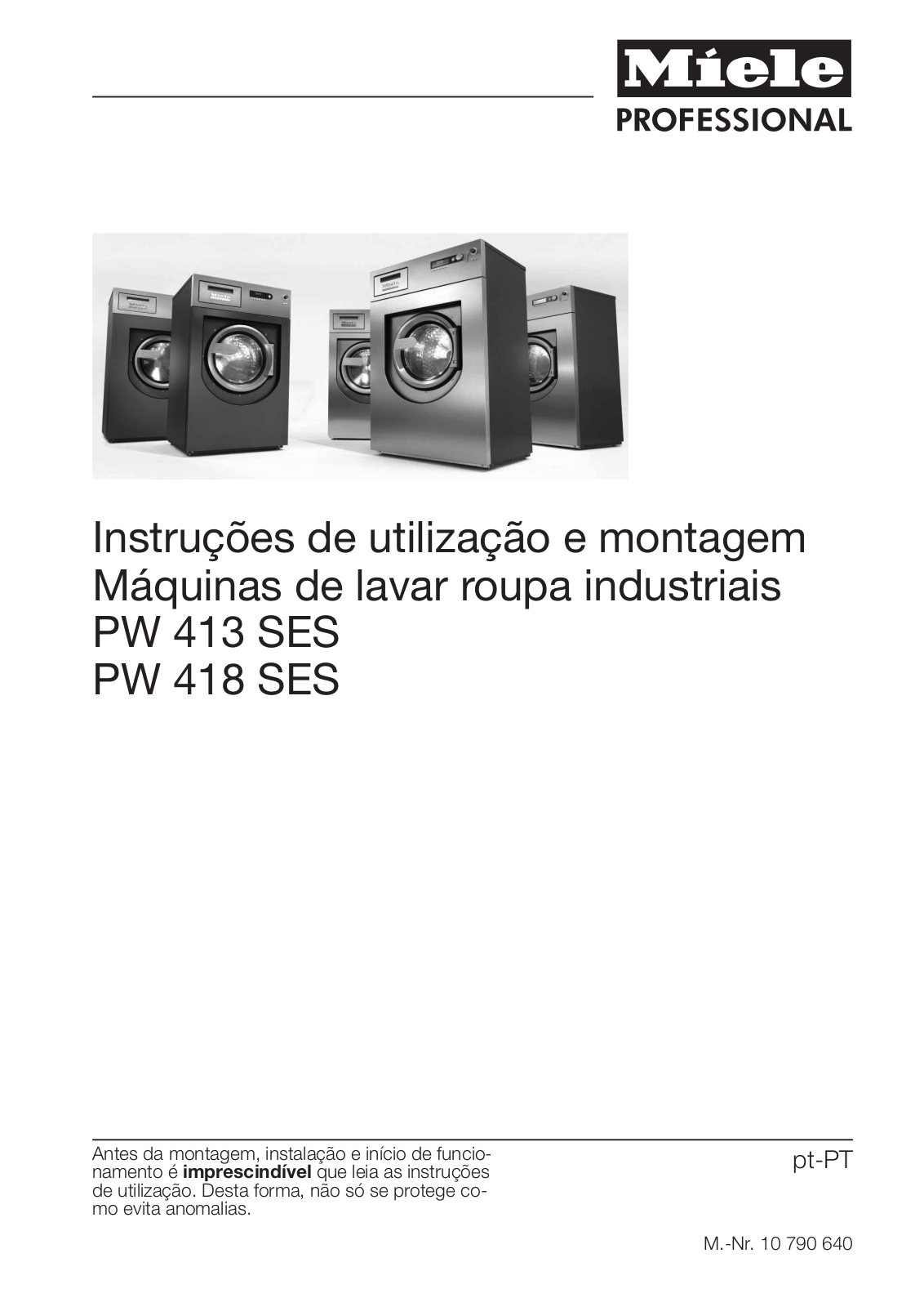 Miele PW 413 SES, PW 418 SES User manual