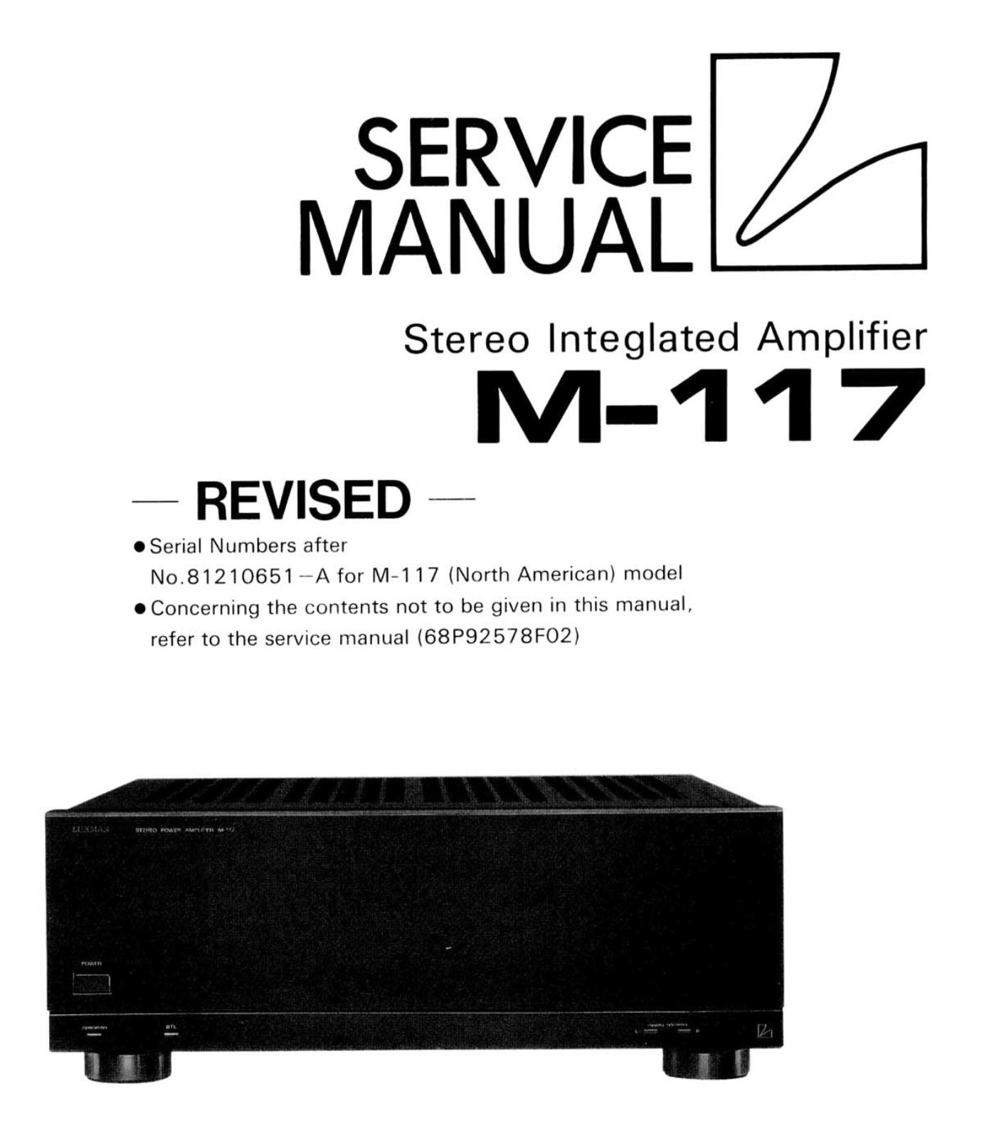 Luxman M-117 Service manual