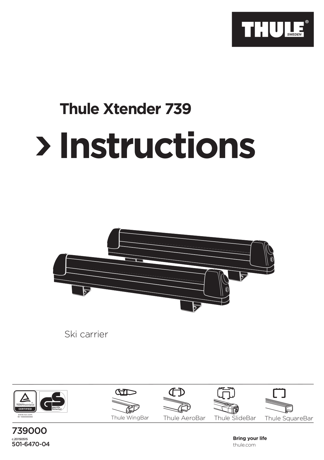 Thule Xtender 739 User guide