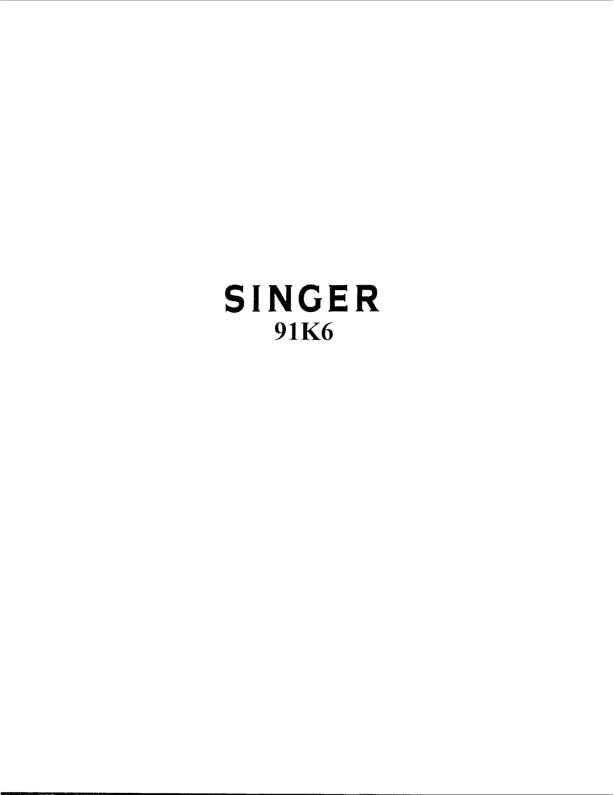 SINGER 91K6 Parts List