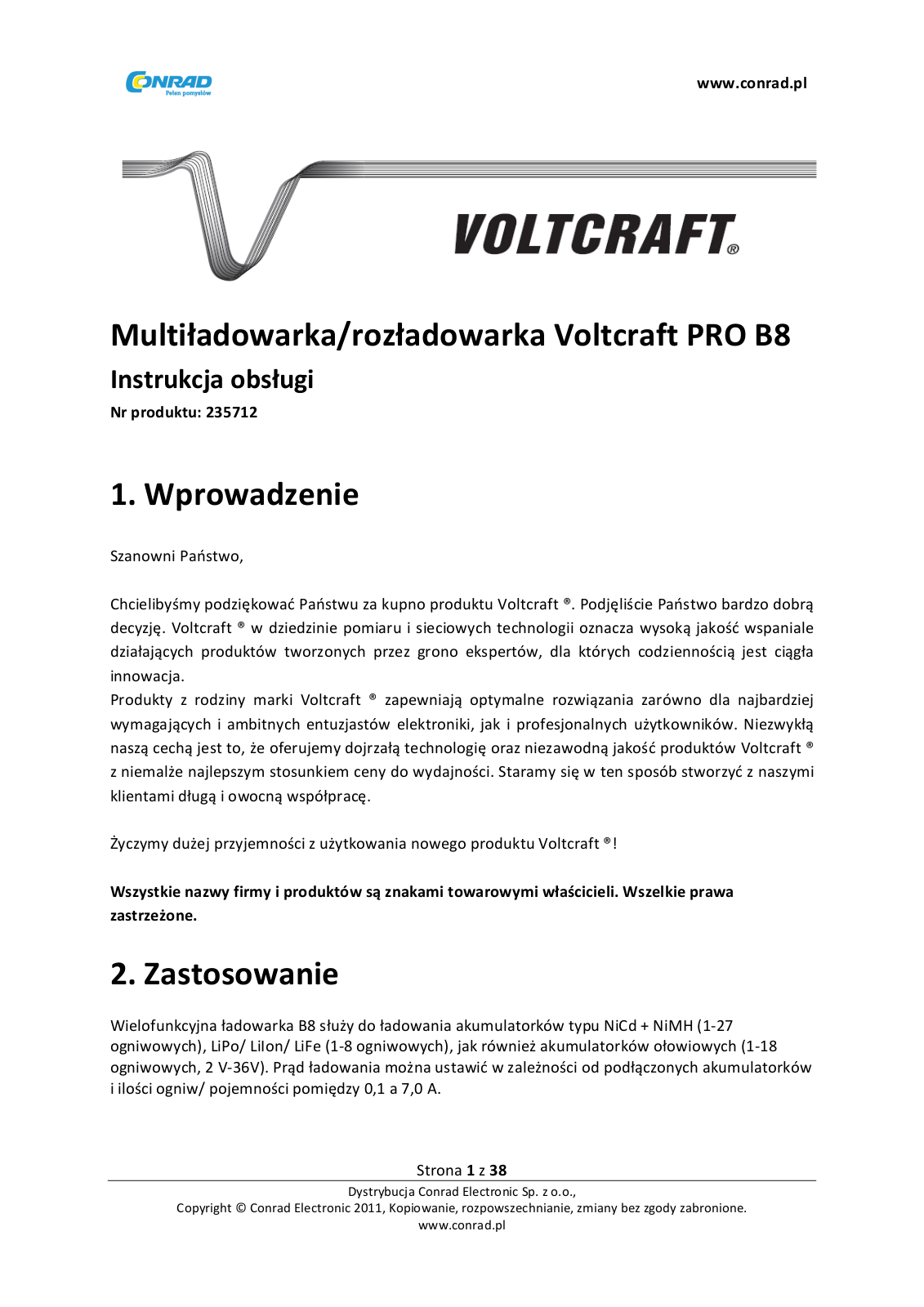 VOLTCRAFT B8 User guide