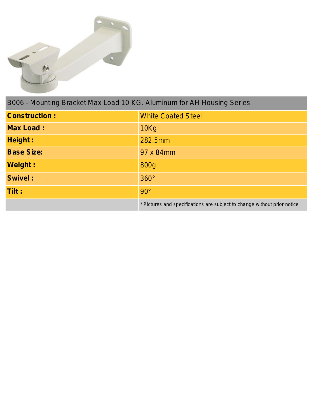 COP-USA B006 Specsheet