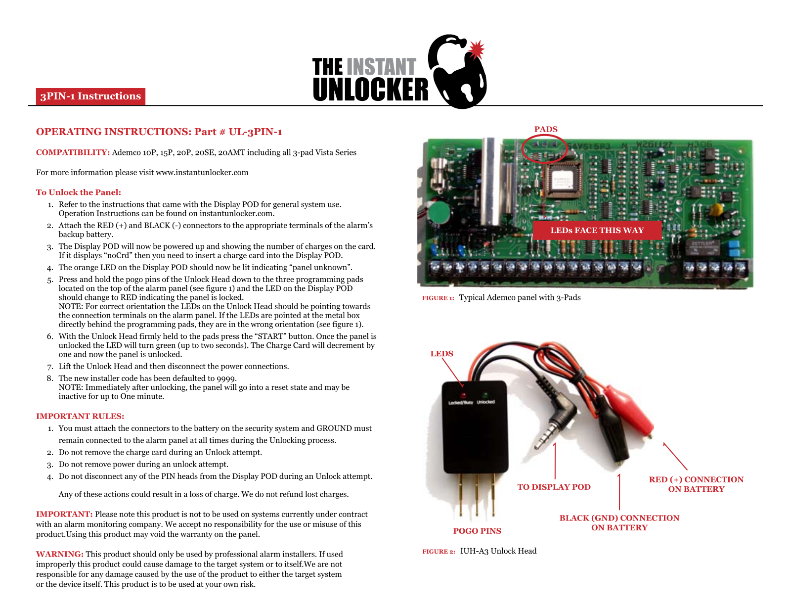 Linear UL-3PIN-1 User Manual