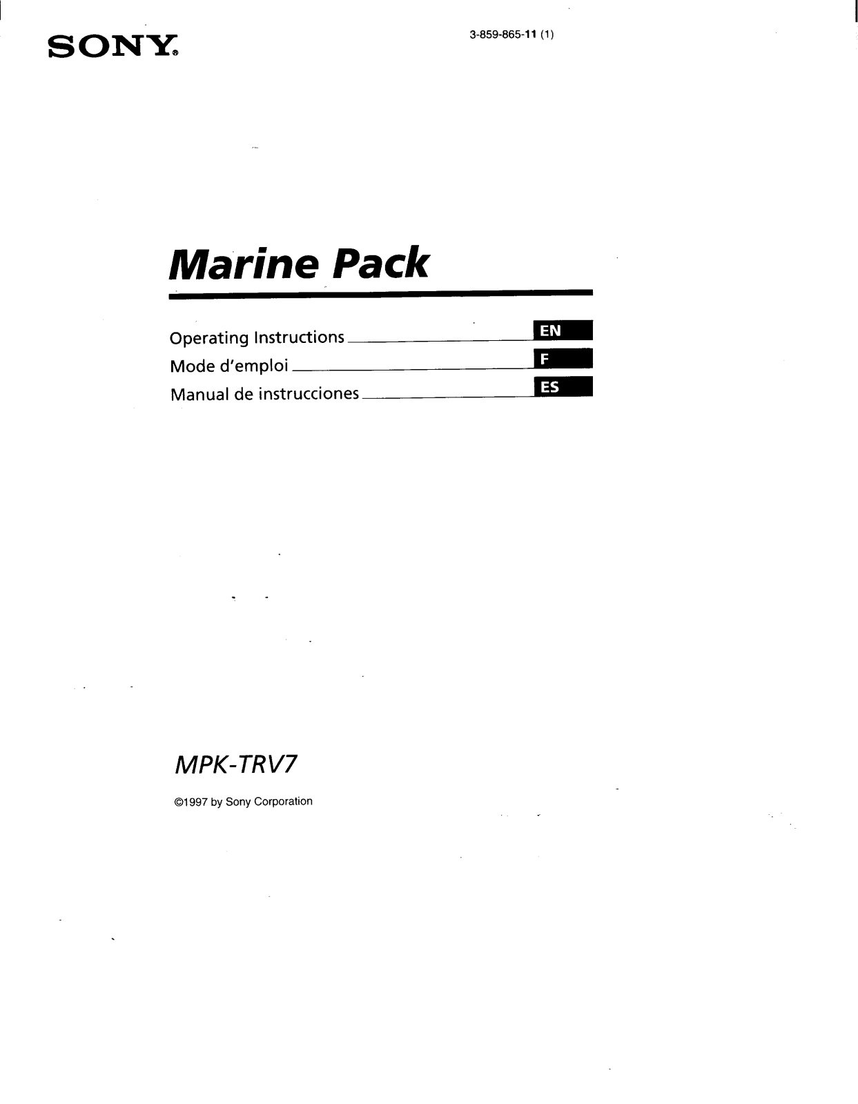 Sony MPK-TRV7 Operating manual