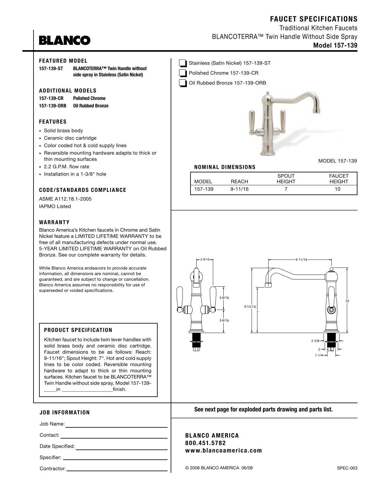 Blanco 157-139 User Manual