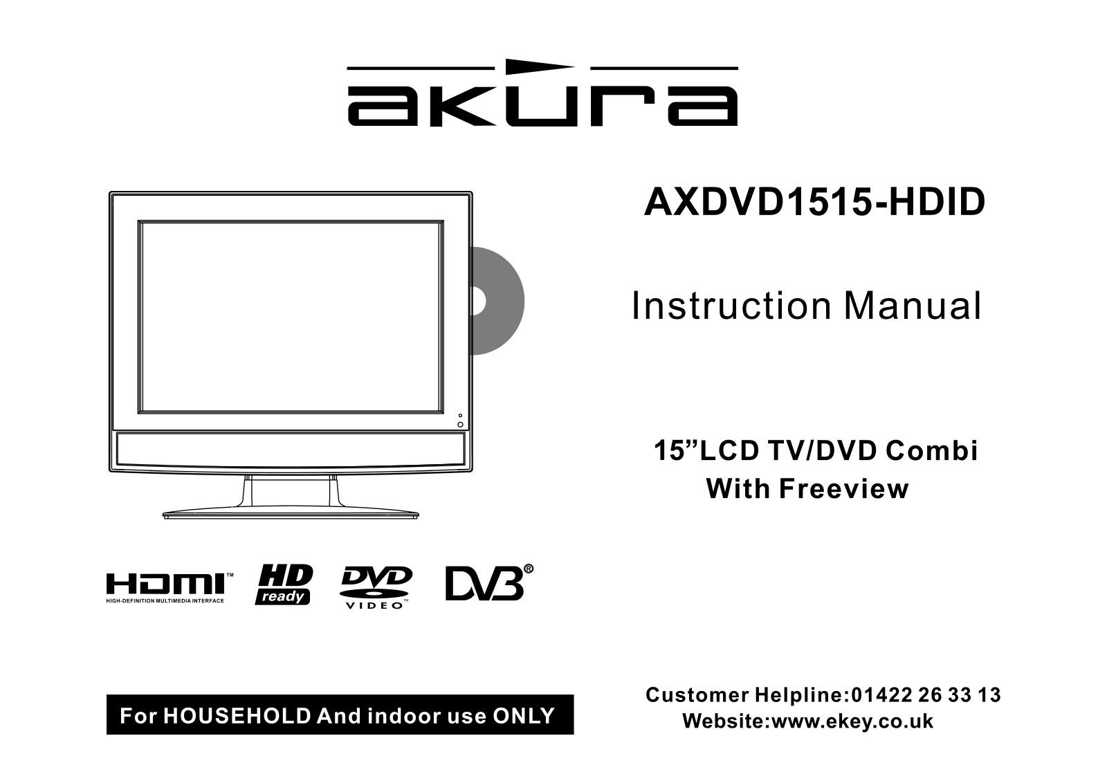 Akura AXDVD1515W-HDID User's Manual