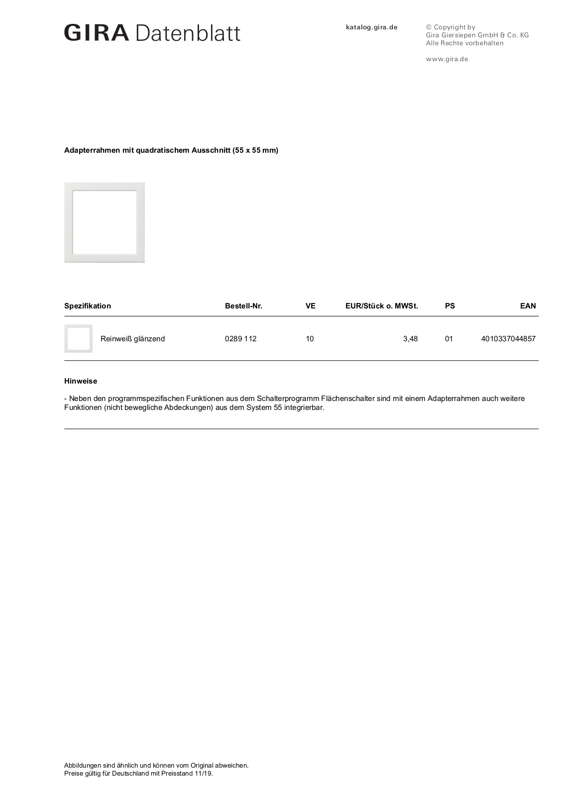 Gira 0289 112 User Manual