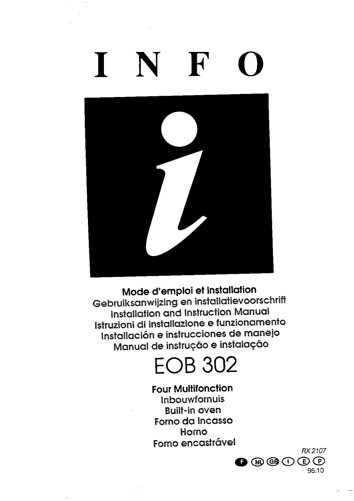 electrolux EOB302B User Manual