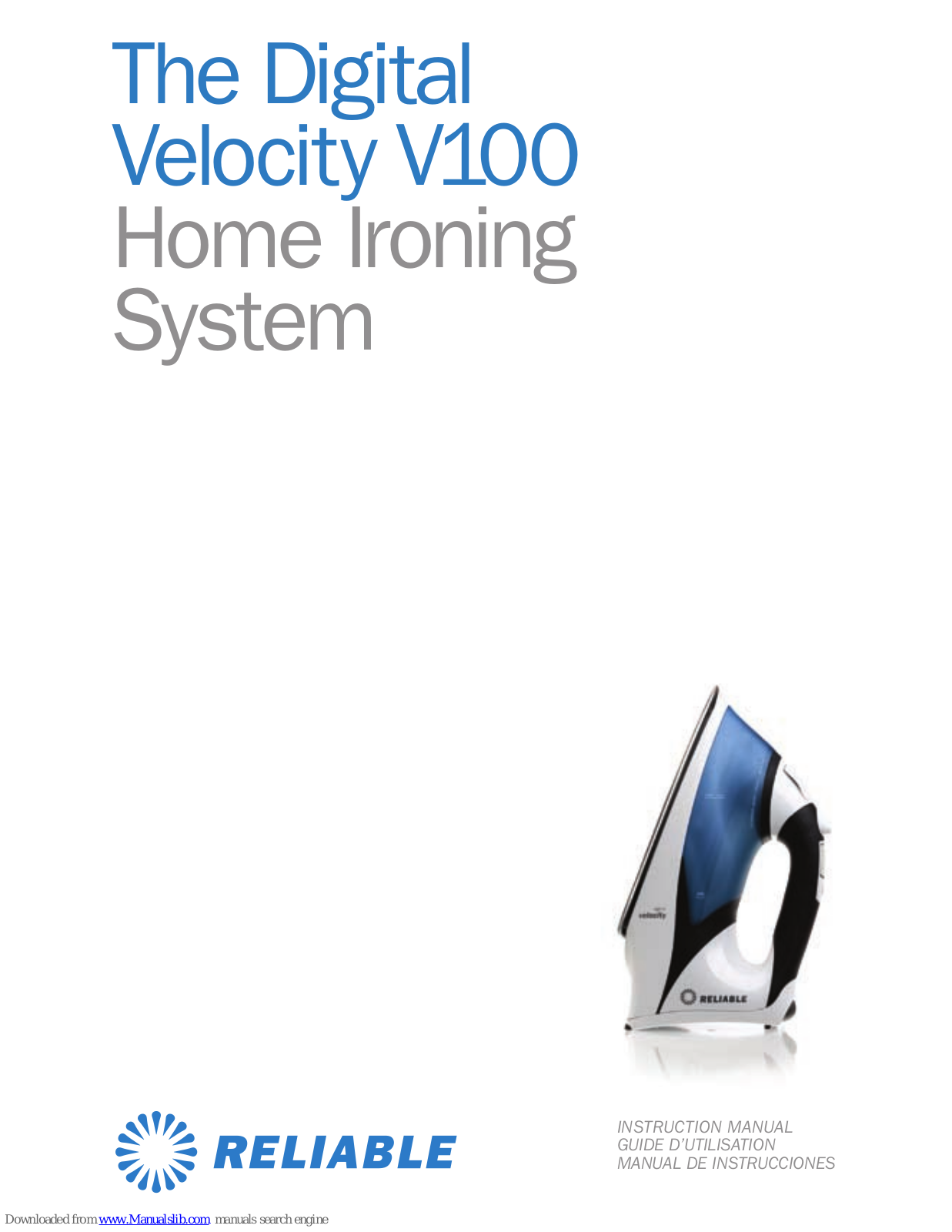 Reliable THE DIGITAL VELOCITY V100 Instruction Manual