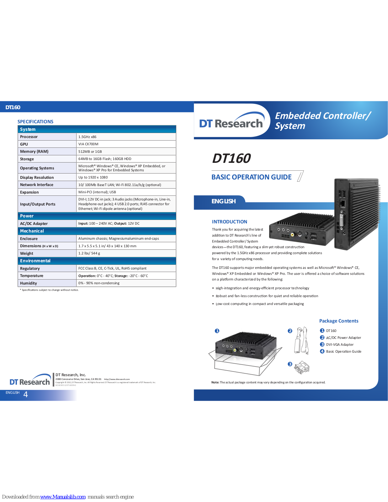 DT Research DT160 Basic Operation Manual - ManualMachine.com