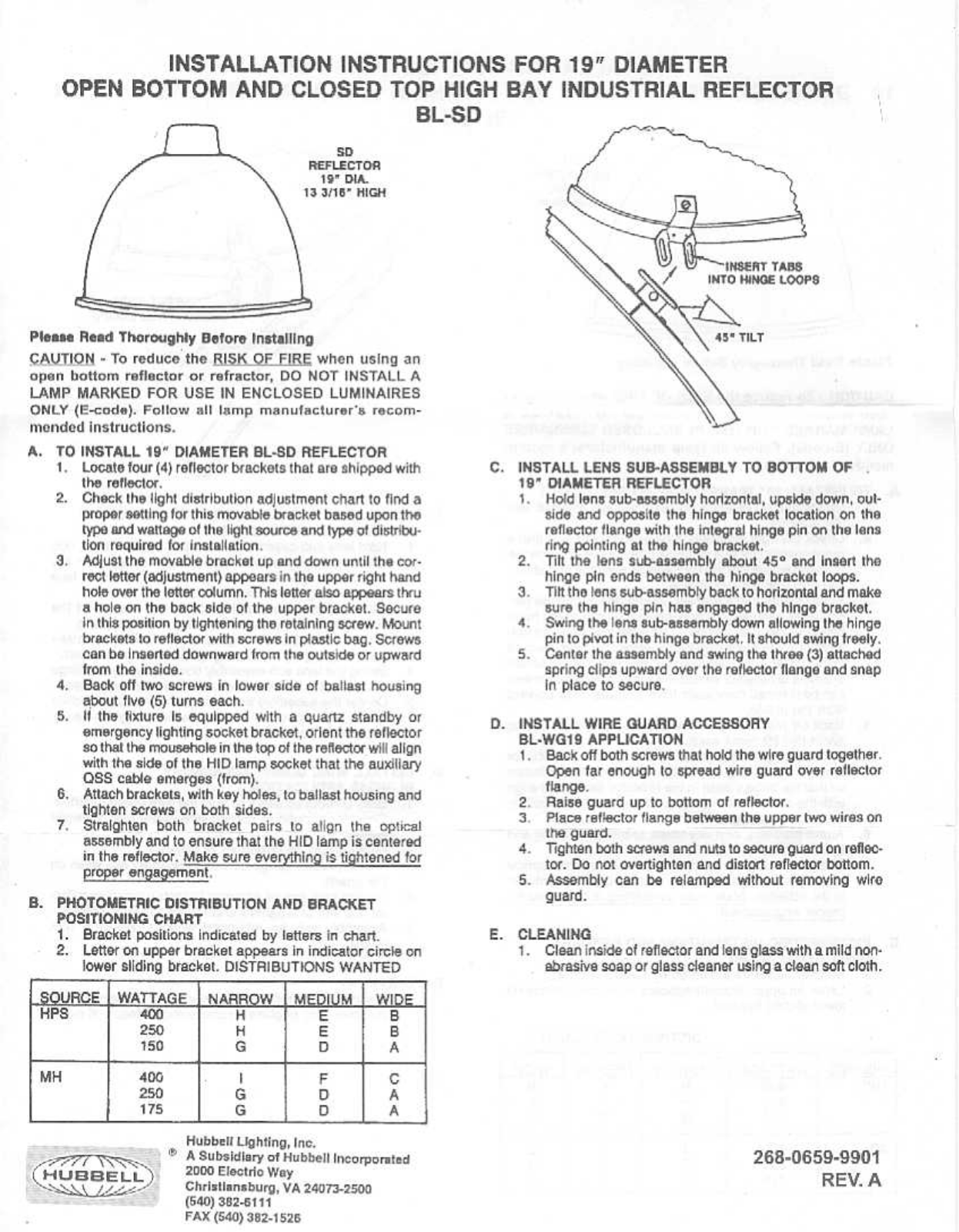 Hubbell lighting SU, BL-SD User Manual