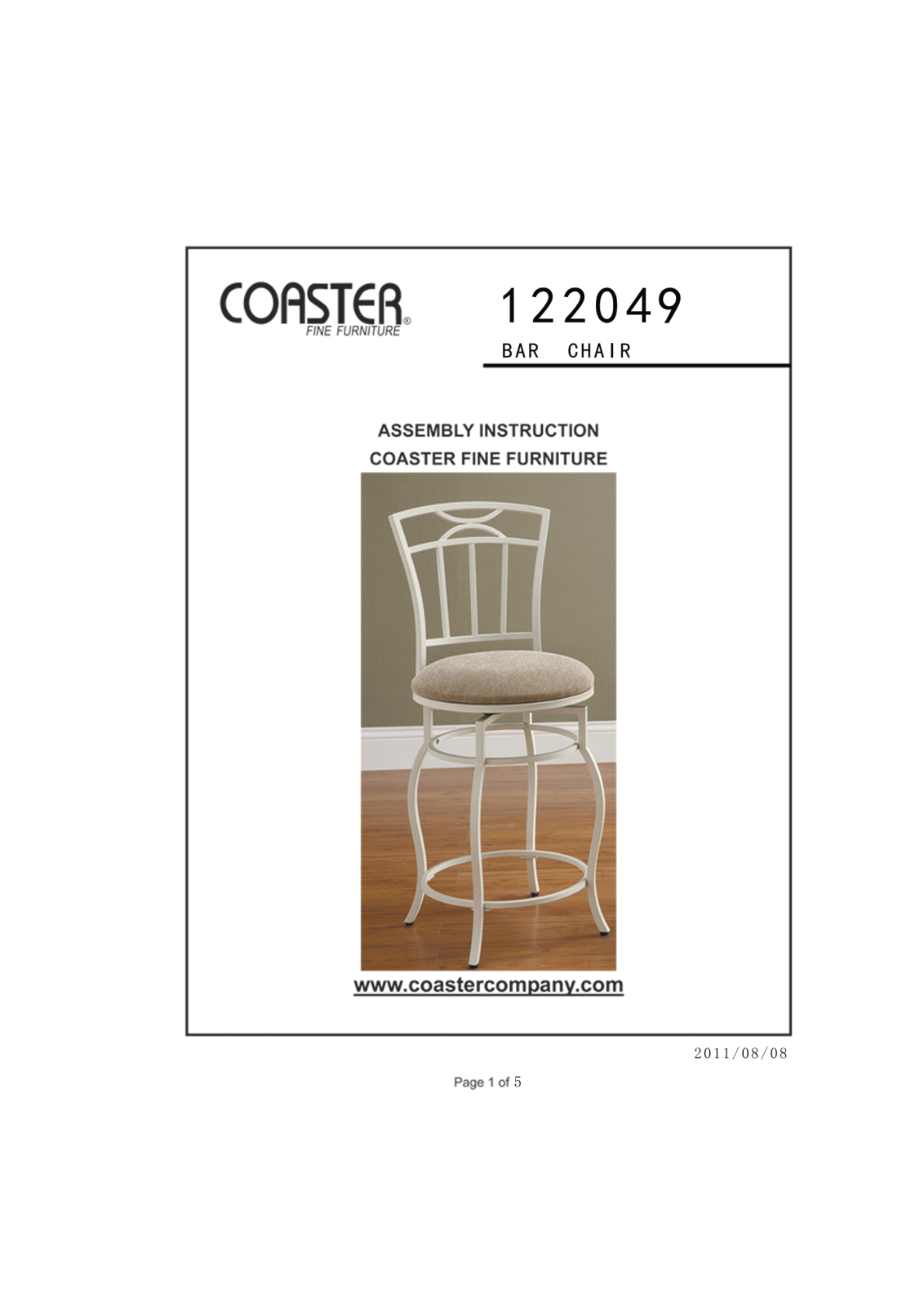 Coaster 122049 User Manual - ManualMachine.com