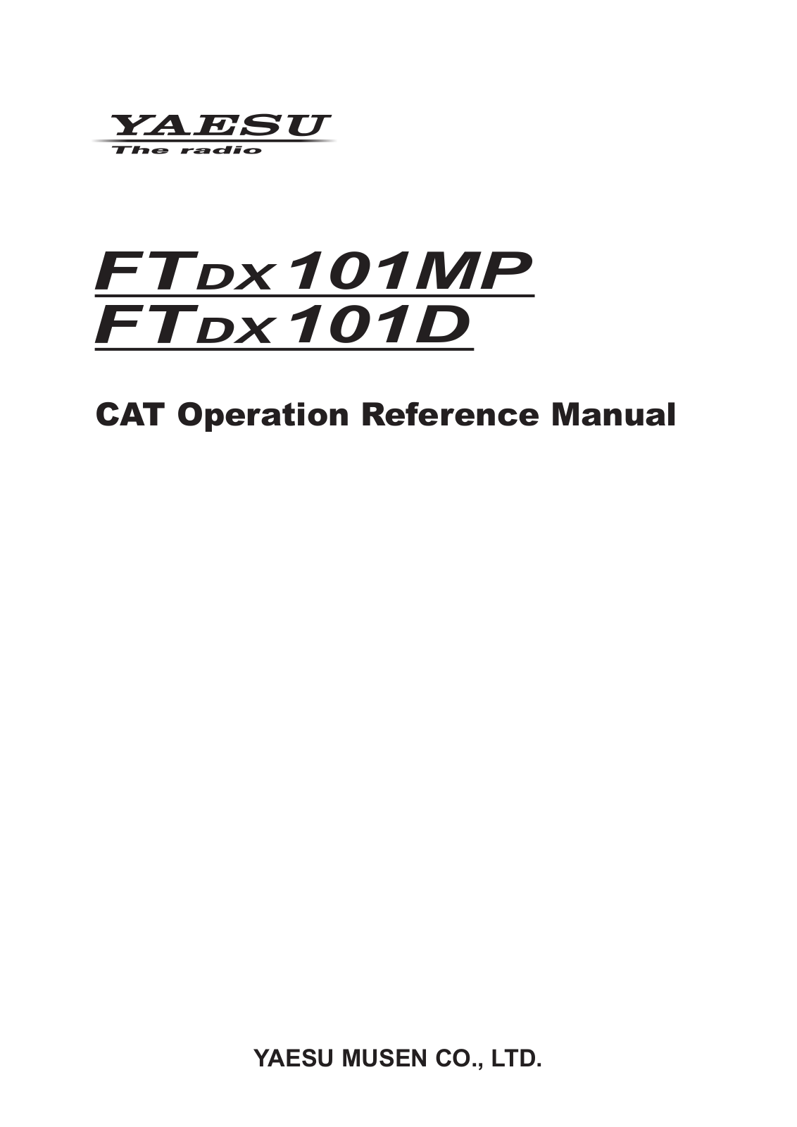 Yaesu FTDX101MP User Manual