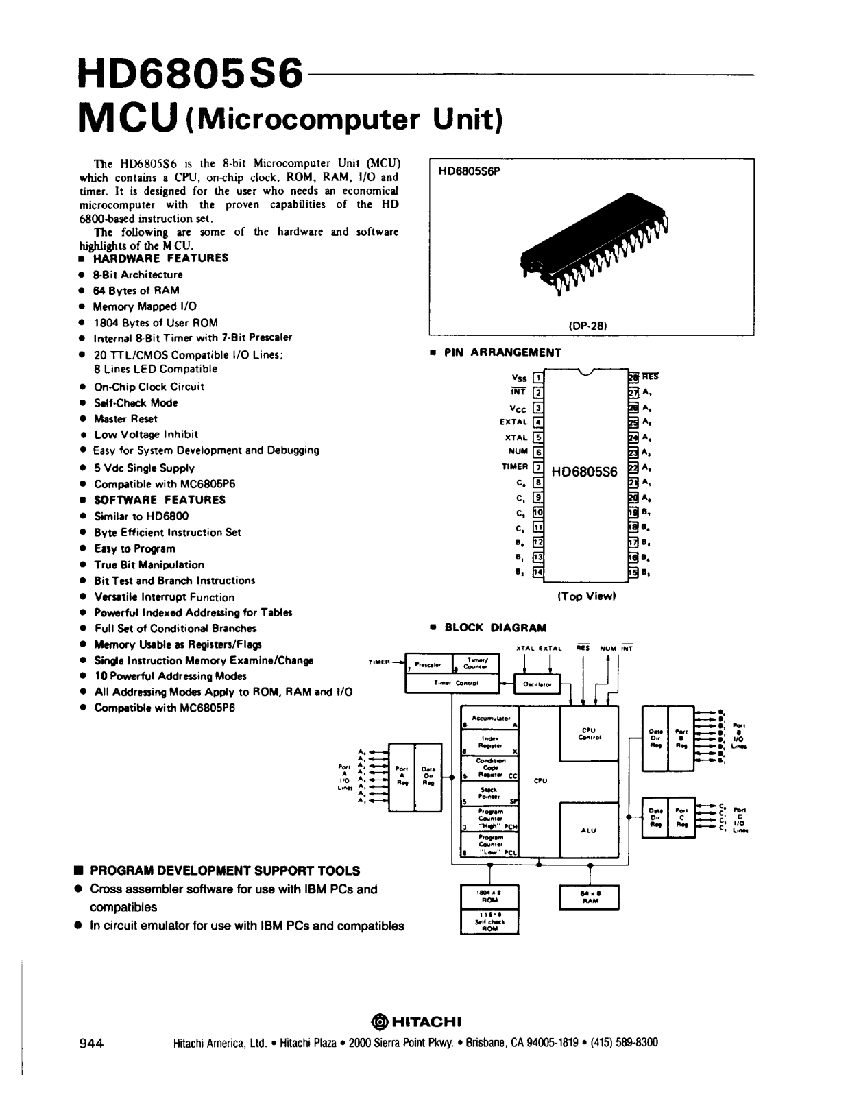 HIT HD6805S6 Datasheet