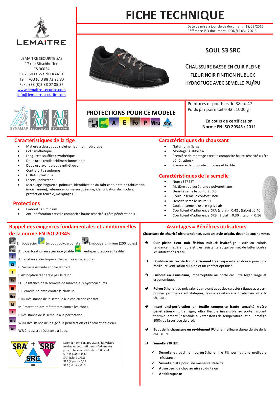 Lemaitre LEM-SOULS30NR Specification