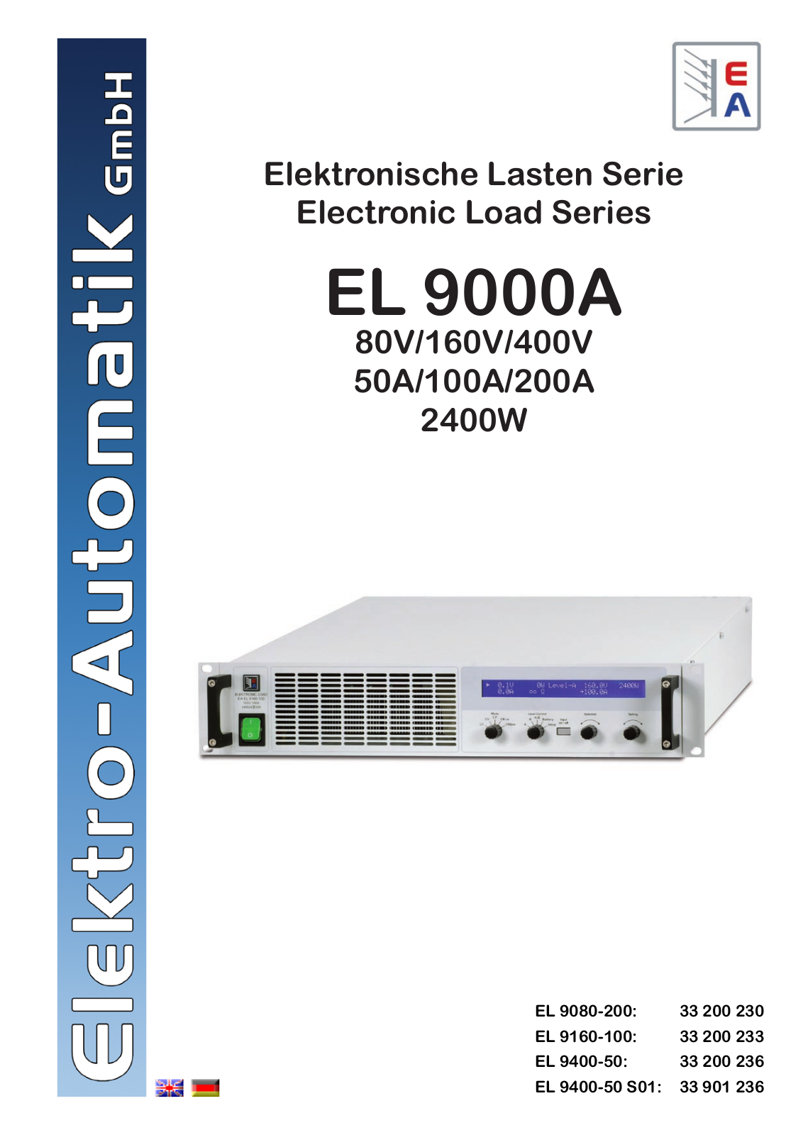 EA Elektro Automatik EL 9000A operating manual