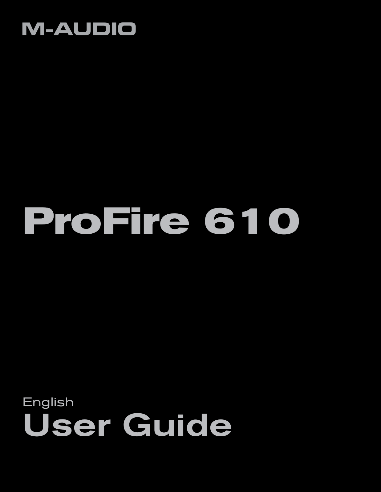 M-Audio Profire 610 User Manual