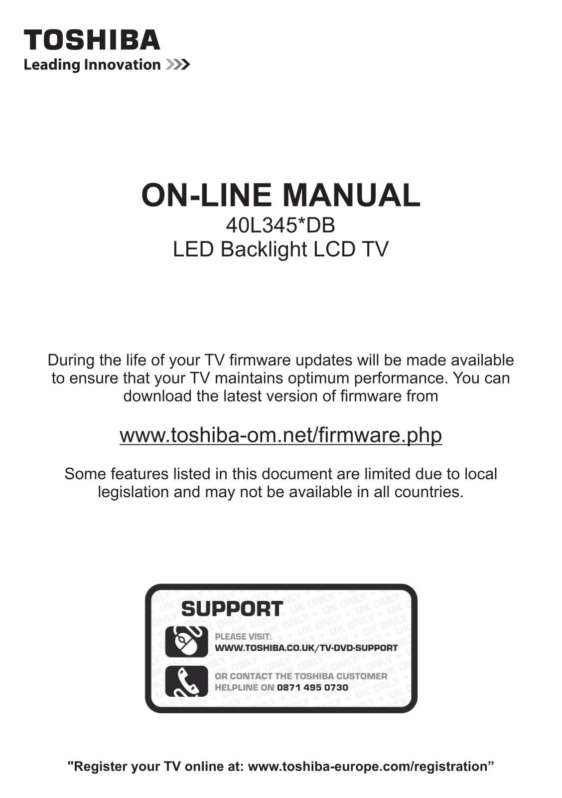 Toshiba 40L3453DB Instruction manual