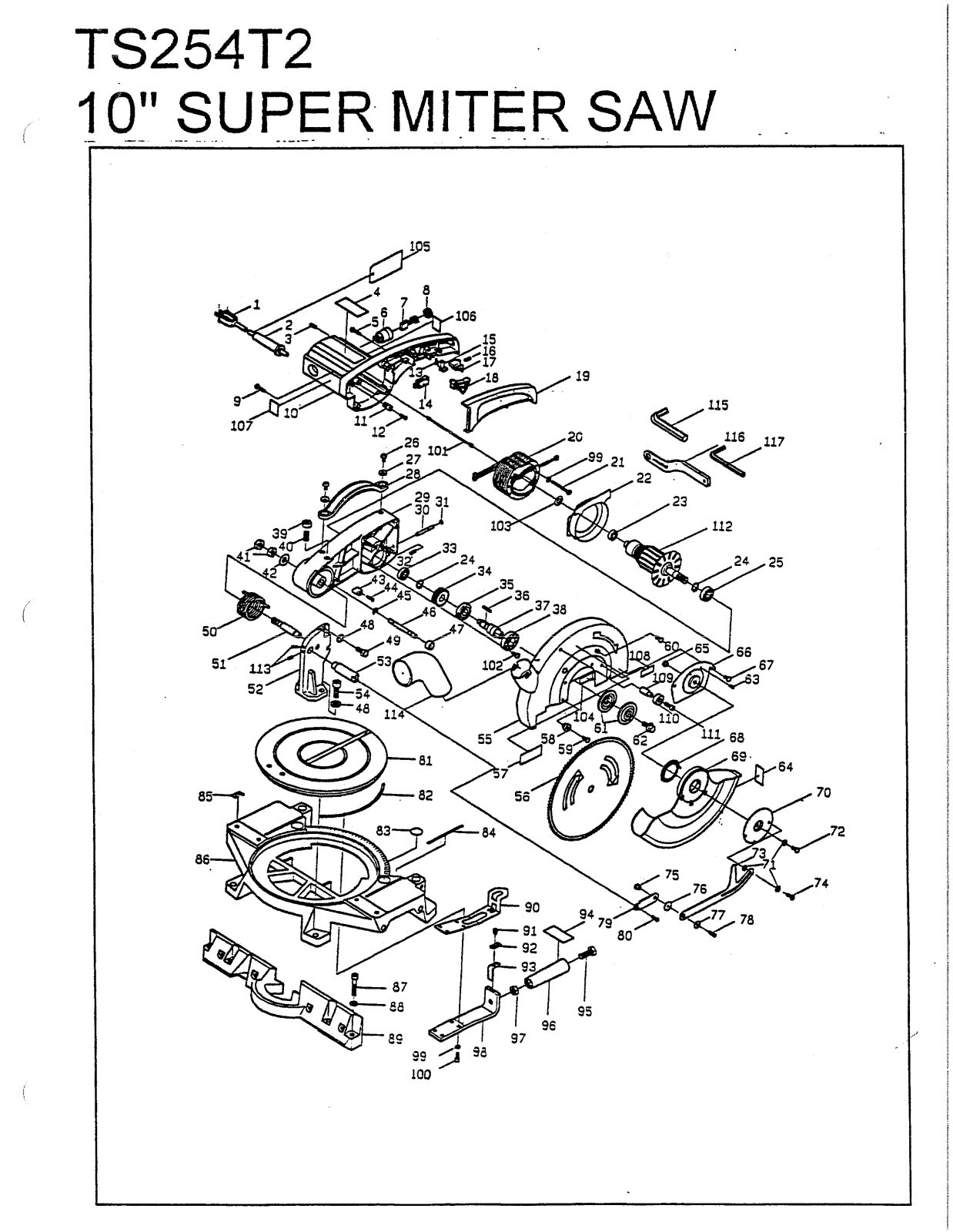 Ryobi TS254T2 User Manual