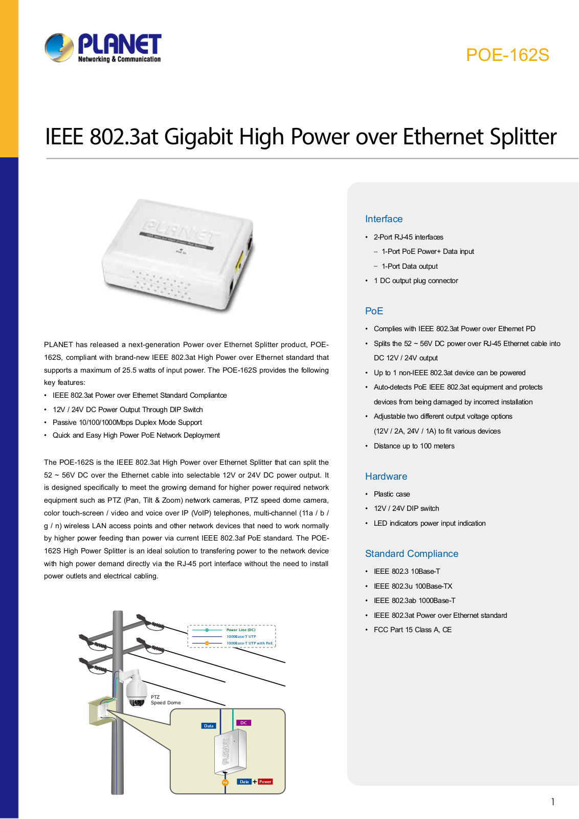 Planet POE-162S User Manual