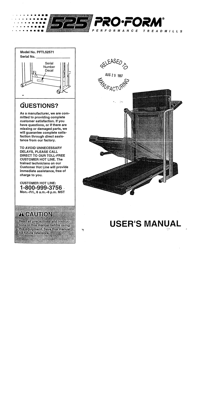 ProForm PFTL52571 User Manual