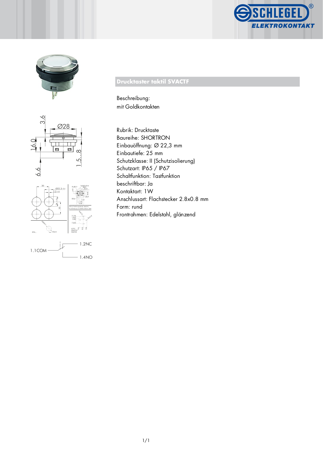 SCHLEGEL SVACTF Datasheet - ManualMachine.com