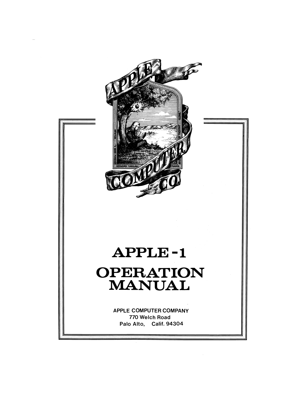 Apple Apple-1 Operation Manual
