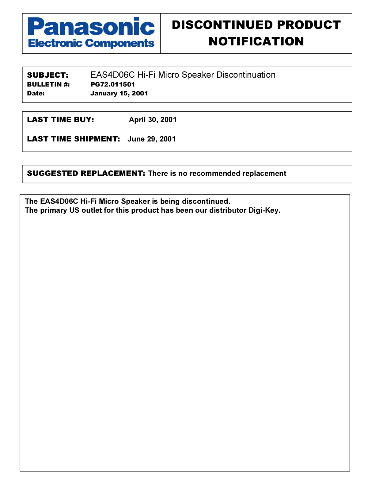 Panasonic EAS4D06C User Manual