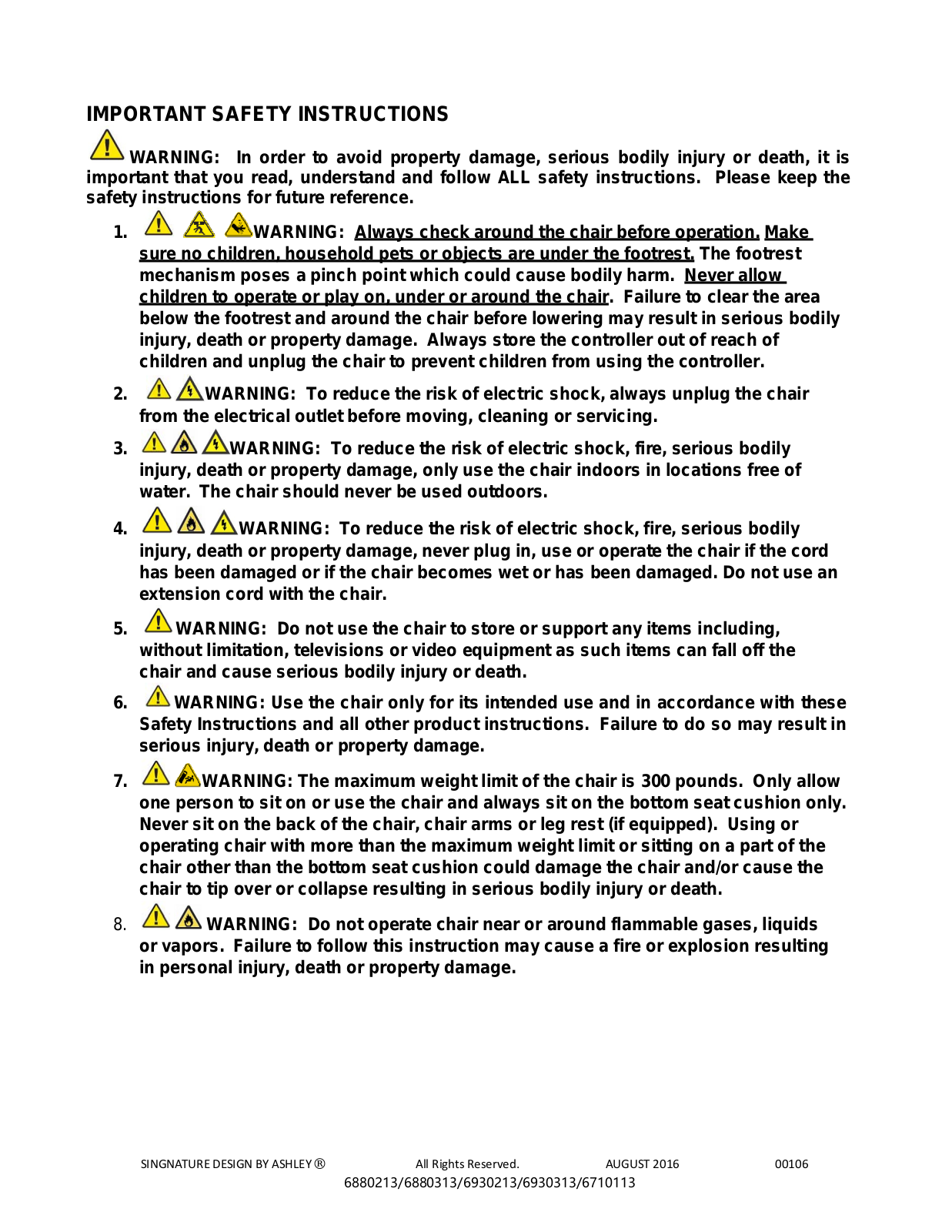 Ashley 6880313 Assembly Guide