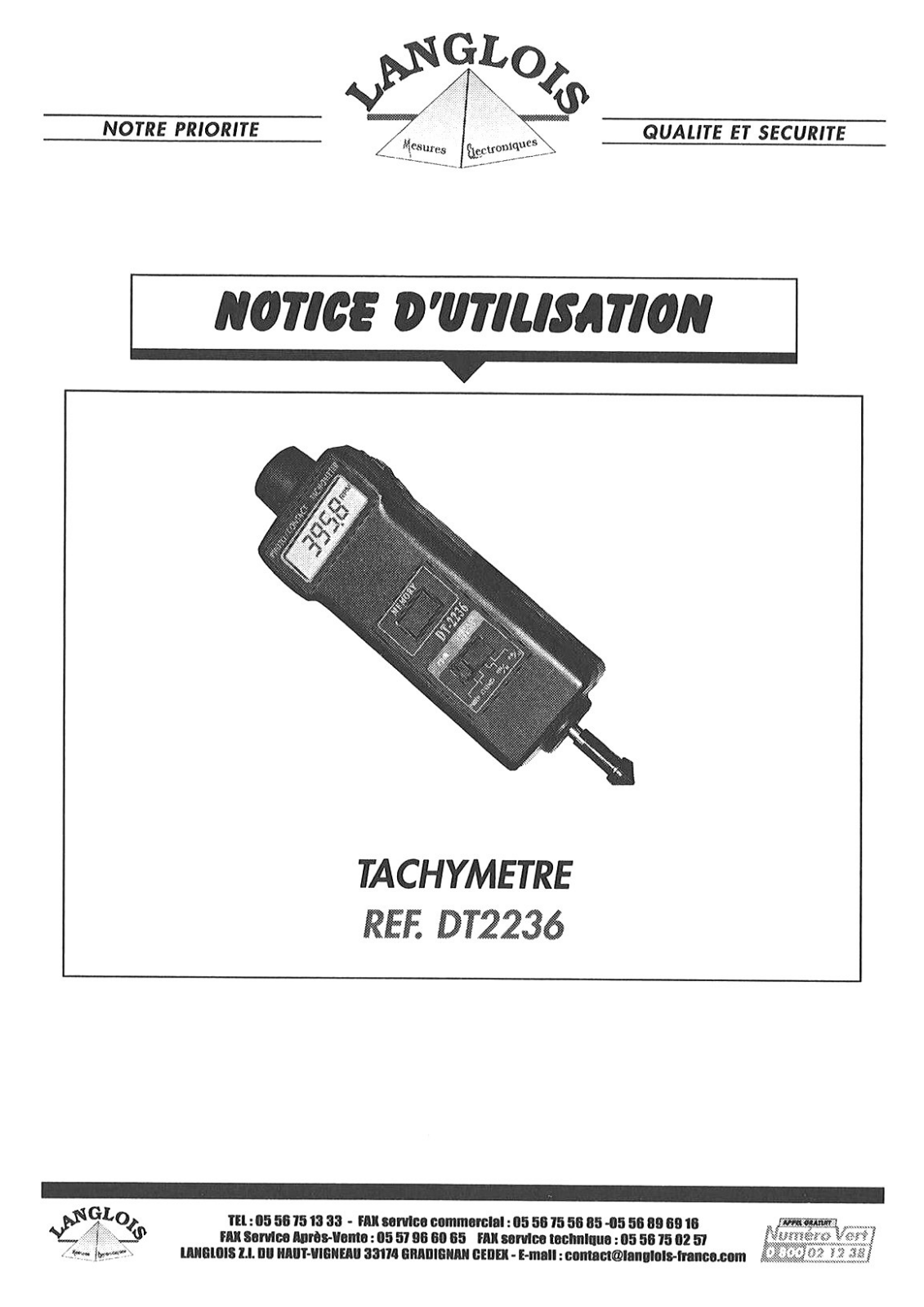 LANGLOIS DT2236 User Manual