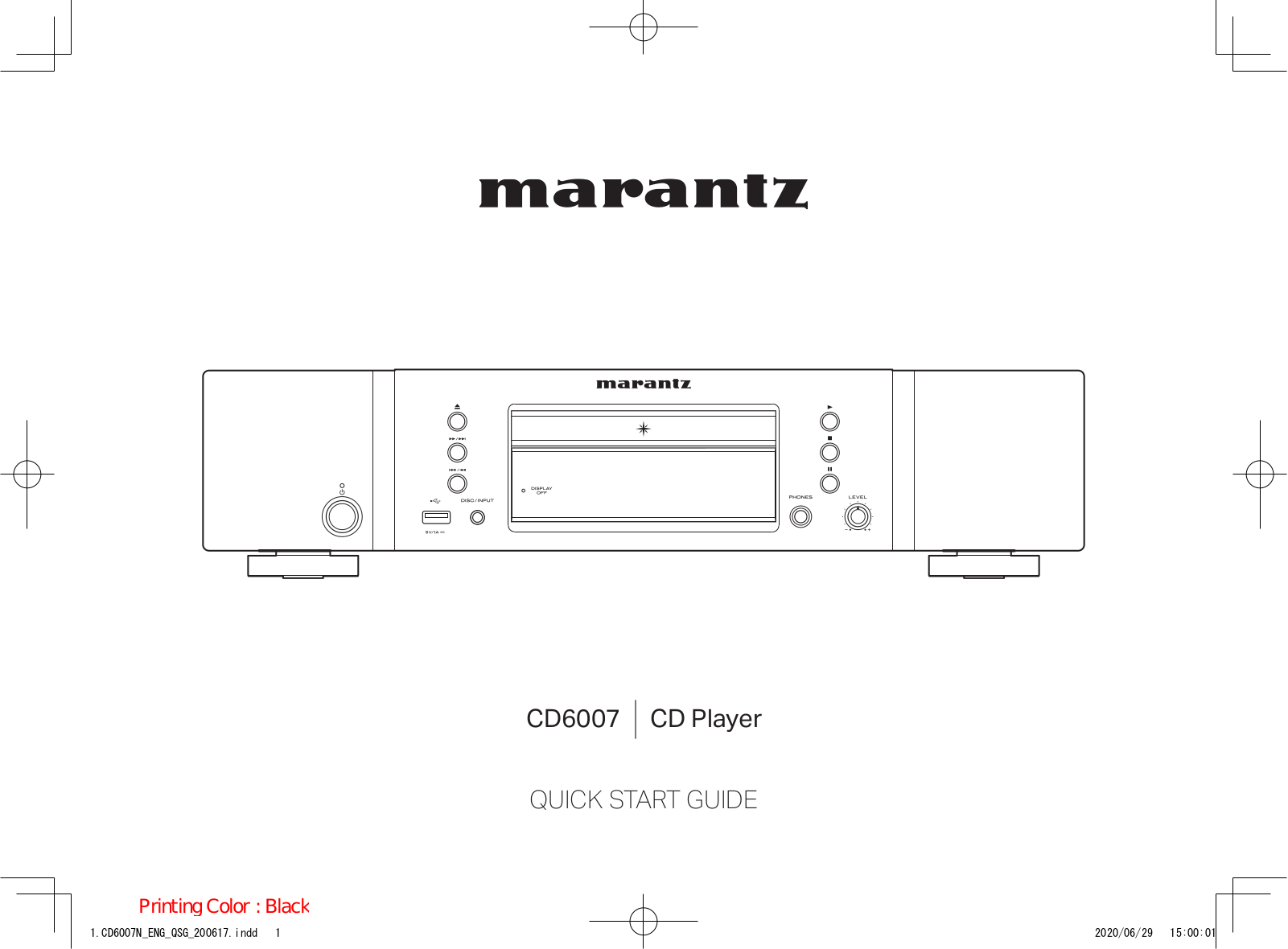 Marantz CD6007 operation manual