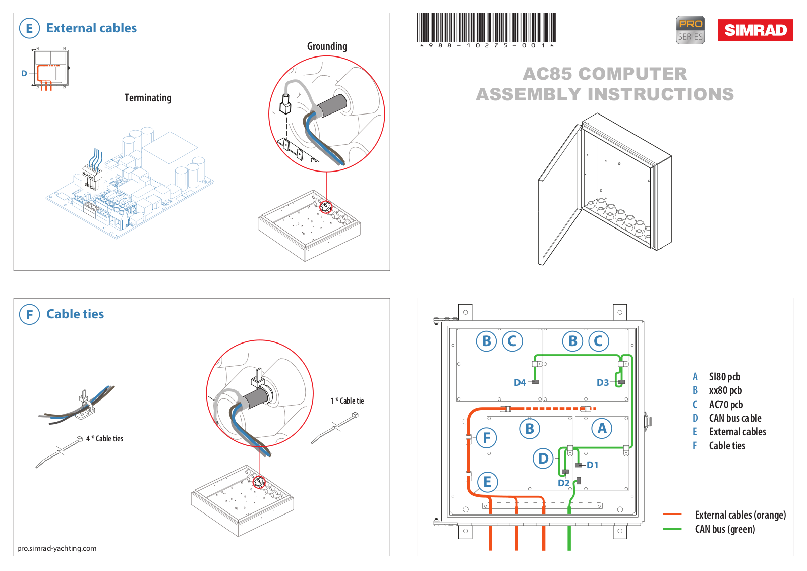 Simrad ac85 Assembly Instructions Manual