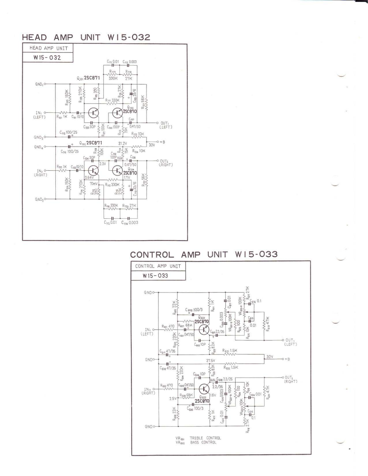 Pioneer W15-032, W15-033 Schematic