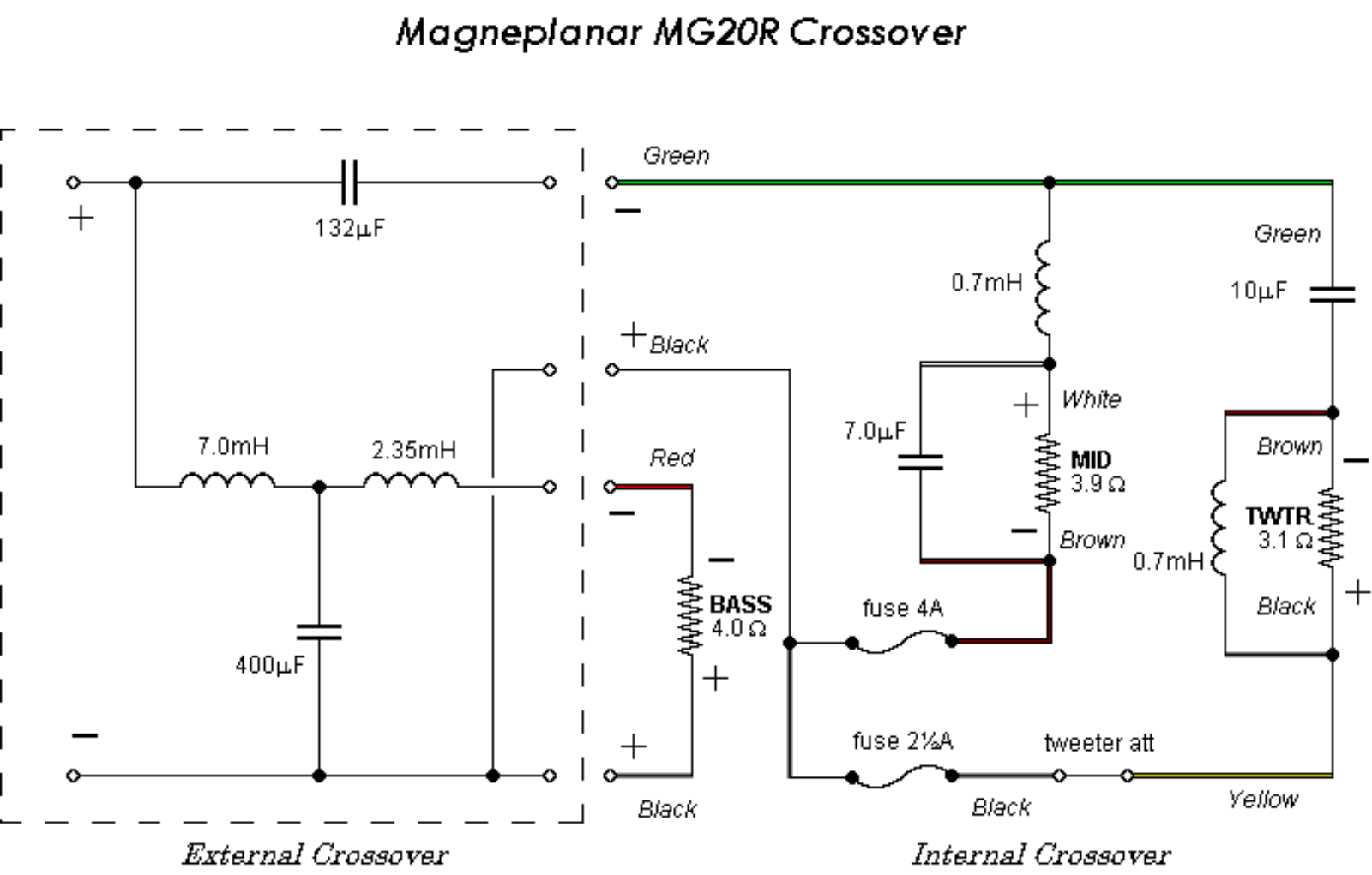 Magnepan MG-20-R Schematic