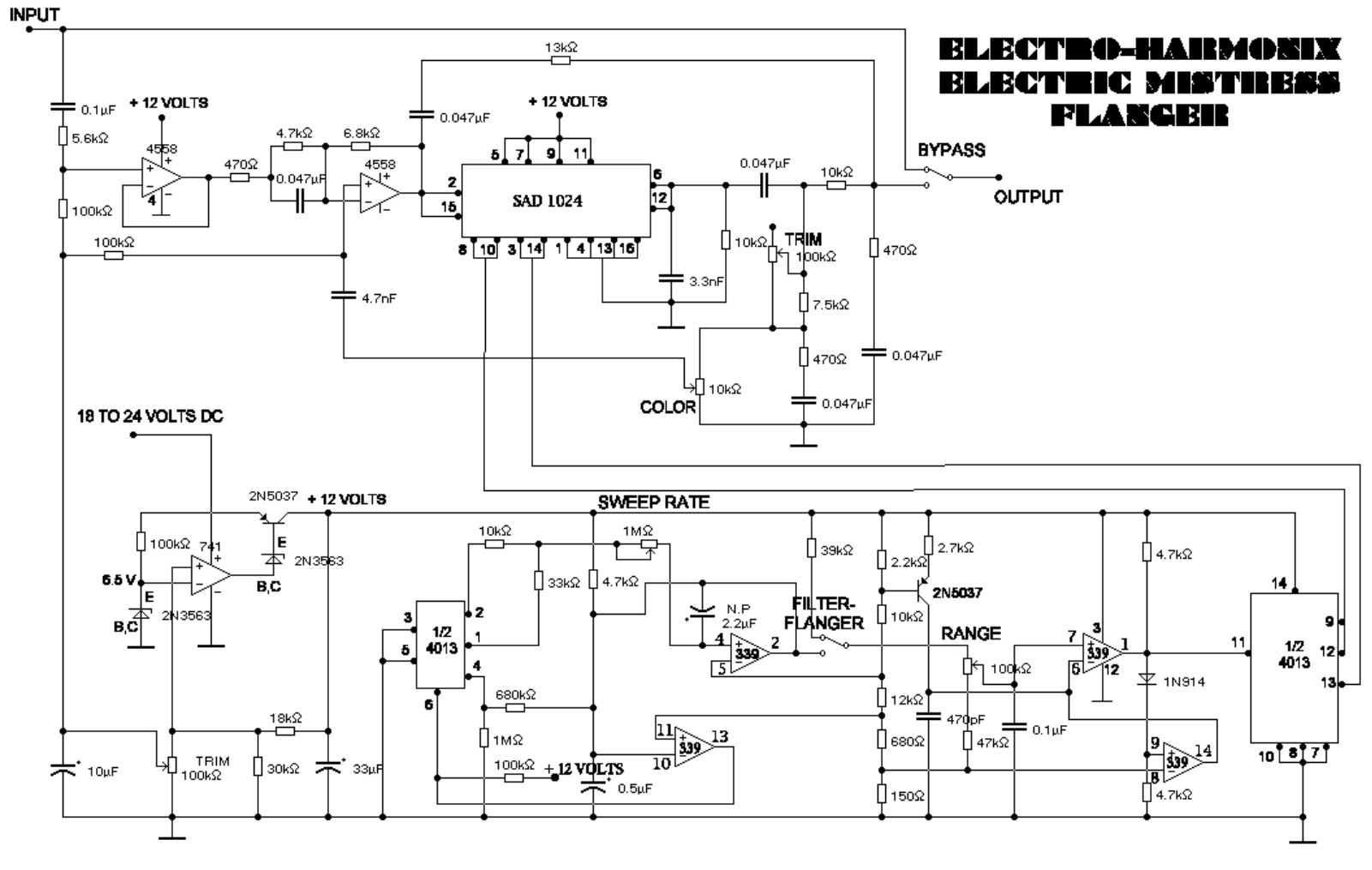 Electro harmonix electric mistress schematic