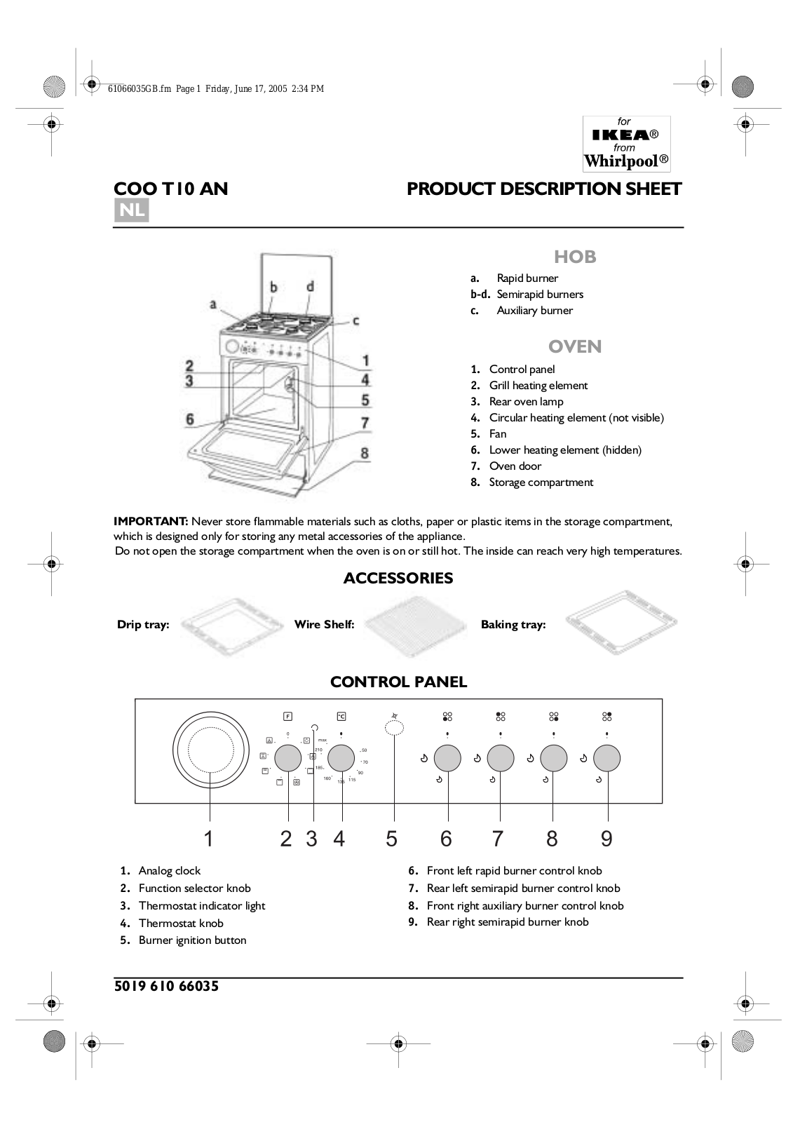 Whirlpool COO T10 AN INSTRUCTION FOR USE