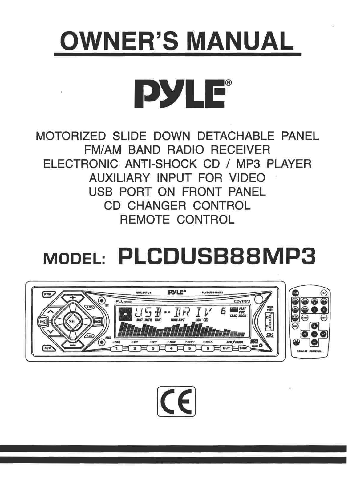 Pyle PLCDUSB-88-MP-3 Owners manual