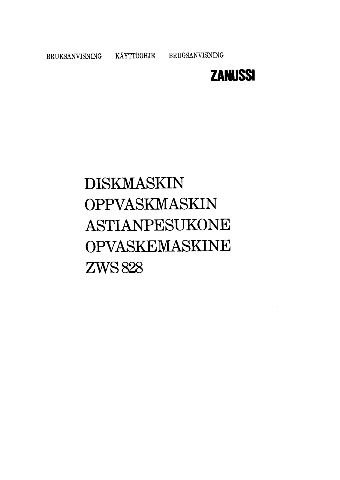 Zanussi ZWS828 User Manual