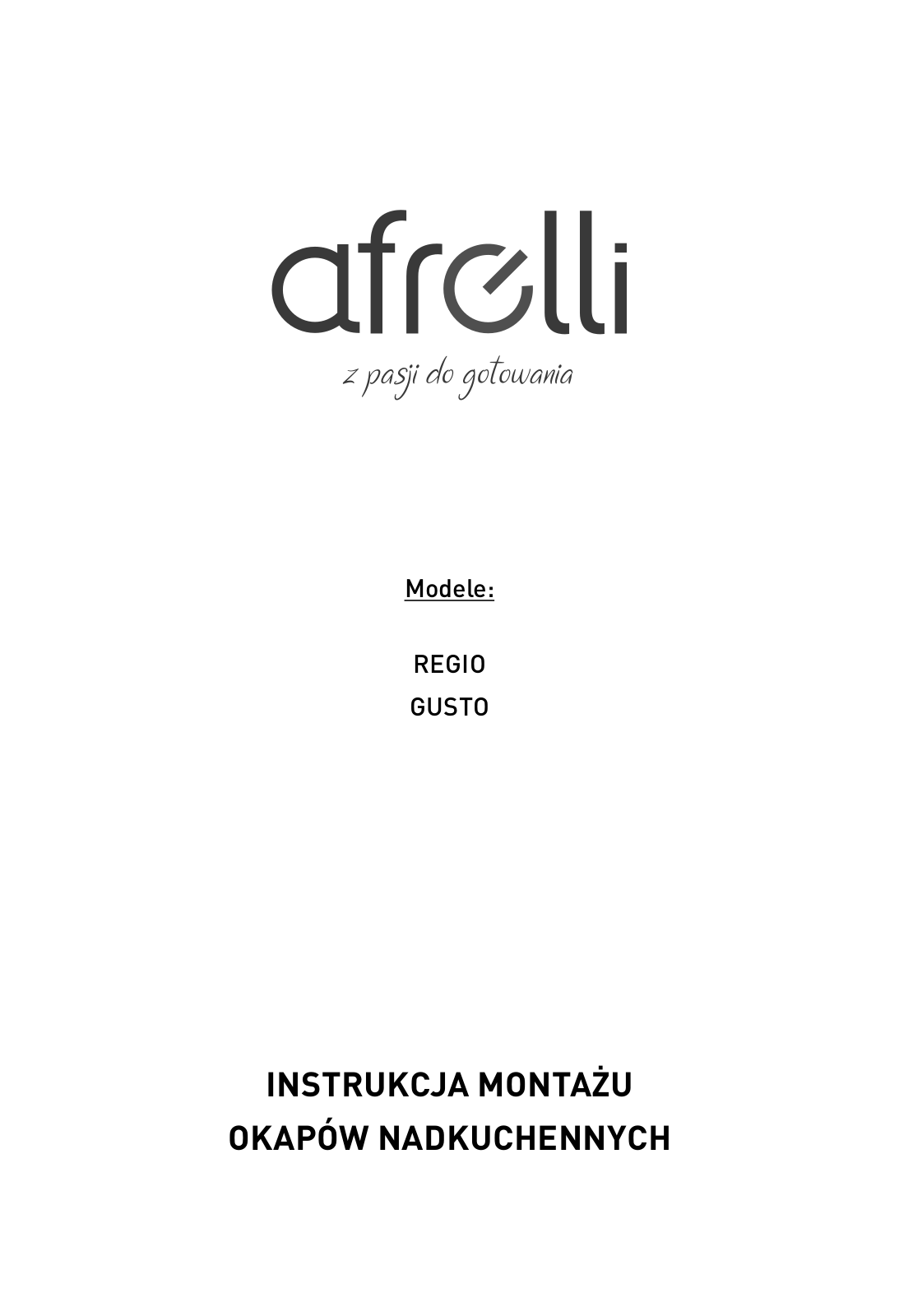 AFRELLI AW-3 Regio 90, AW-3 Gusto 90 Ecru, AW-3 Gusto 60 Ecru, AW-3 Regio 60 Ecru, AW-3 Regio 90 Ecru User guide - ManualMachine.com