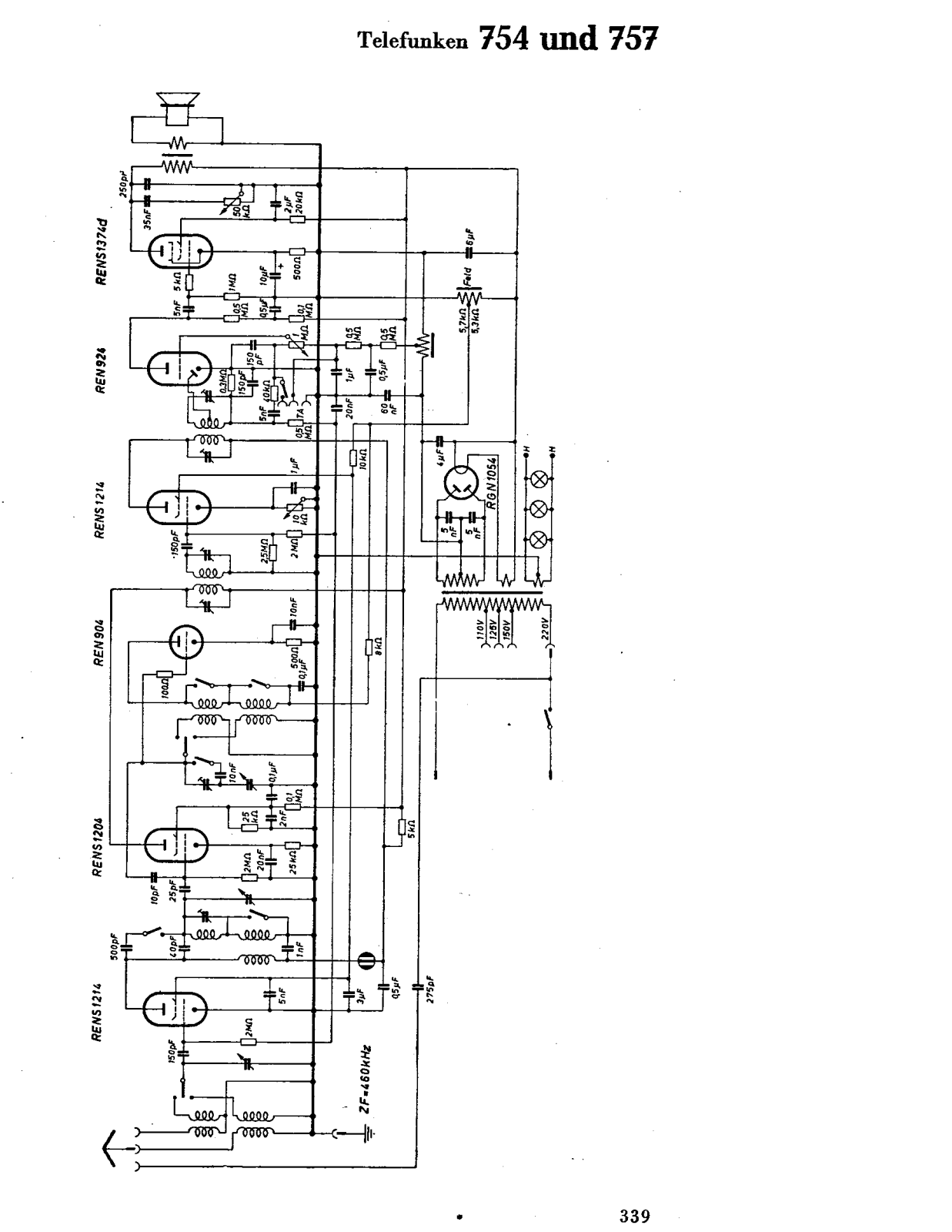 Telefunken 754, 757 Cirquit Diagram