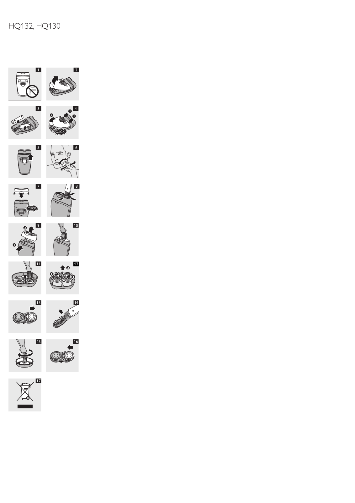 Philips HQ132, HQ130 User Manual