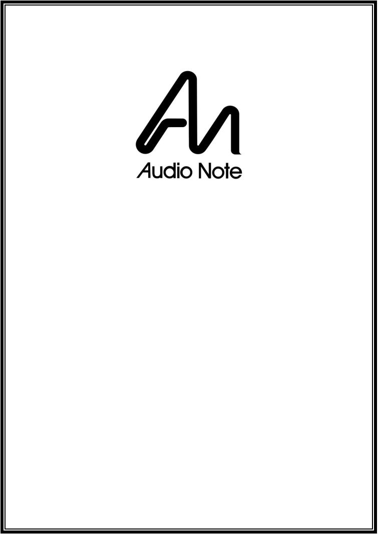 Audio Note DAC3.1x II Owner's Manual