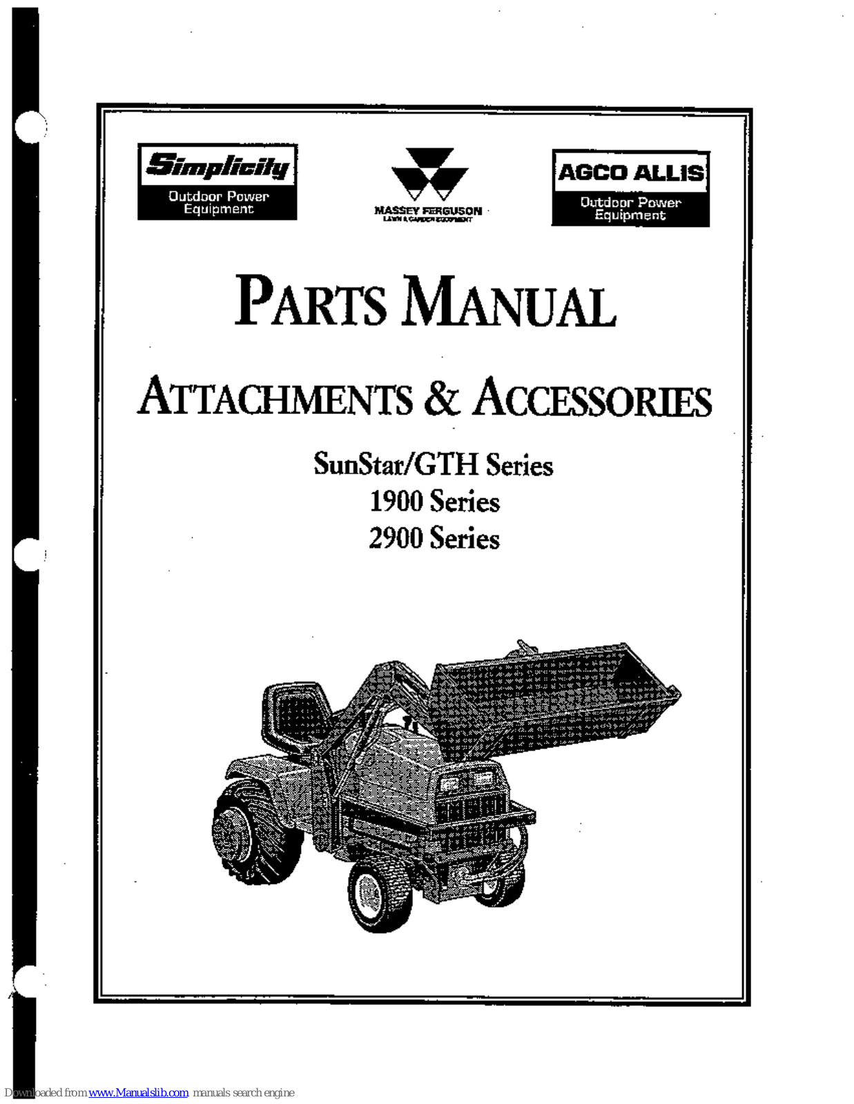 Simplicity 1900 Series, SunStar/GTH Series, SunStar Series, GTH Series, 2900 Series Parts Manual