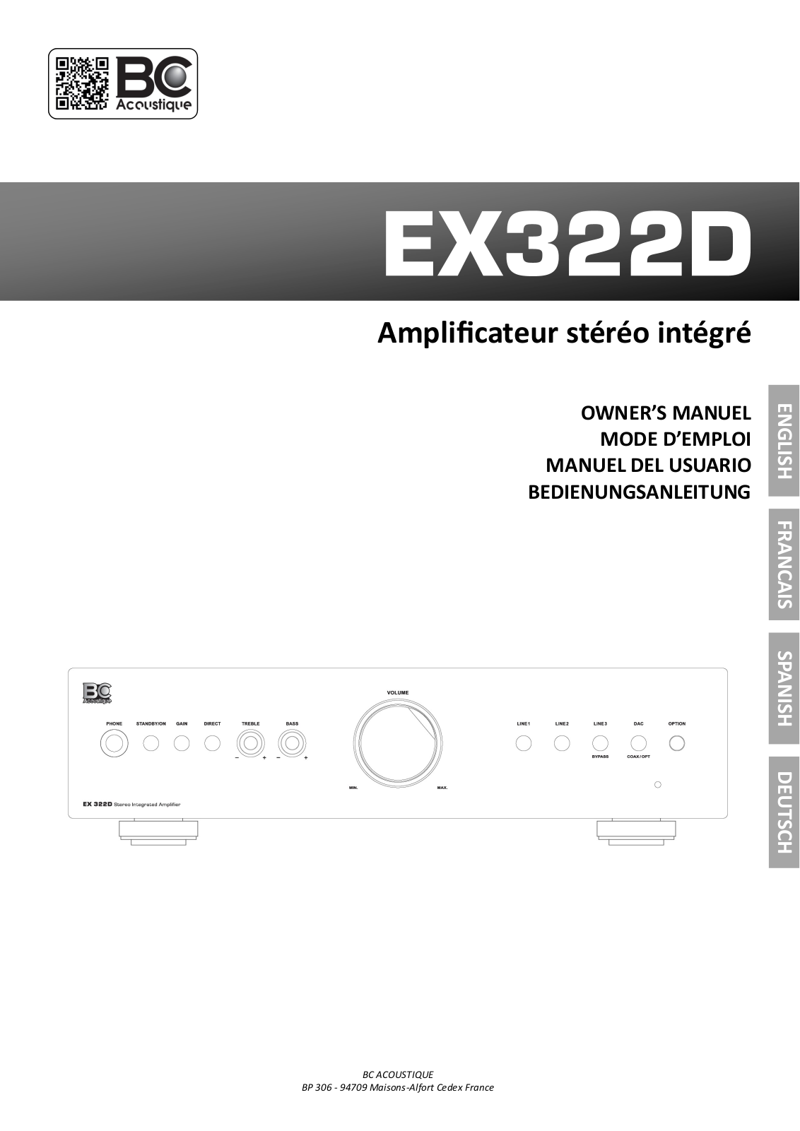 BC Acoustique EX-322D User guide - ManualMachine.com