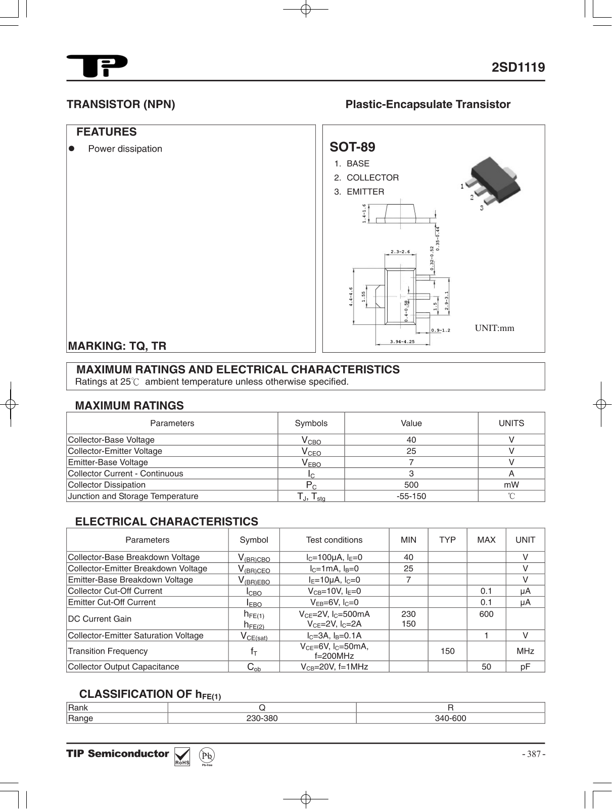 TIP 2SD1119 Schematic