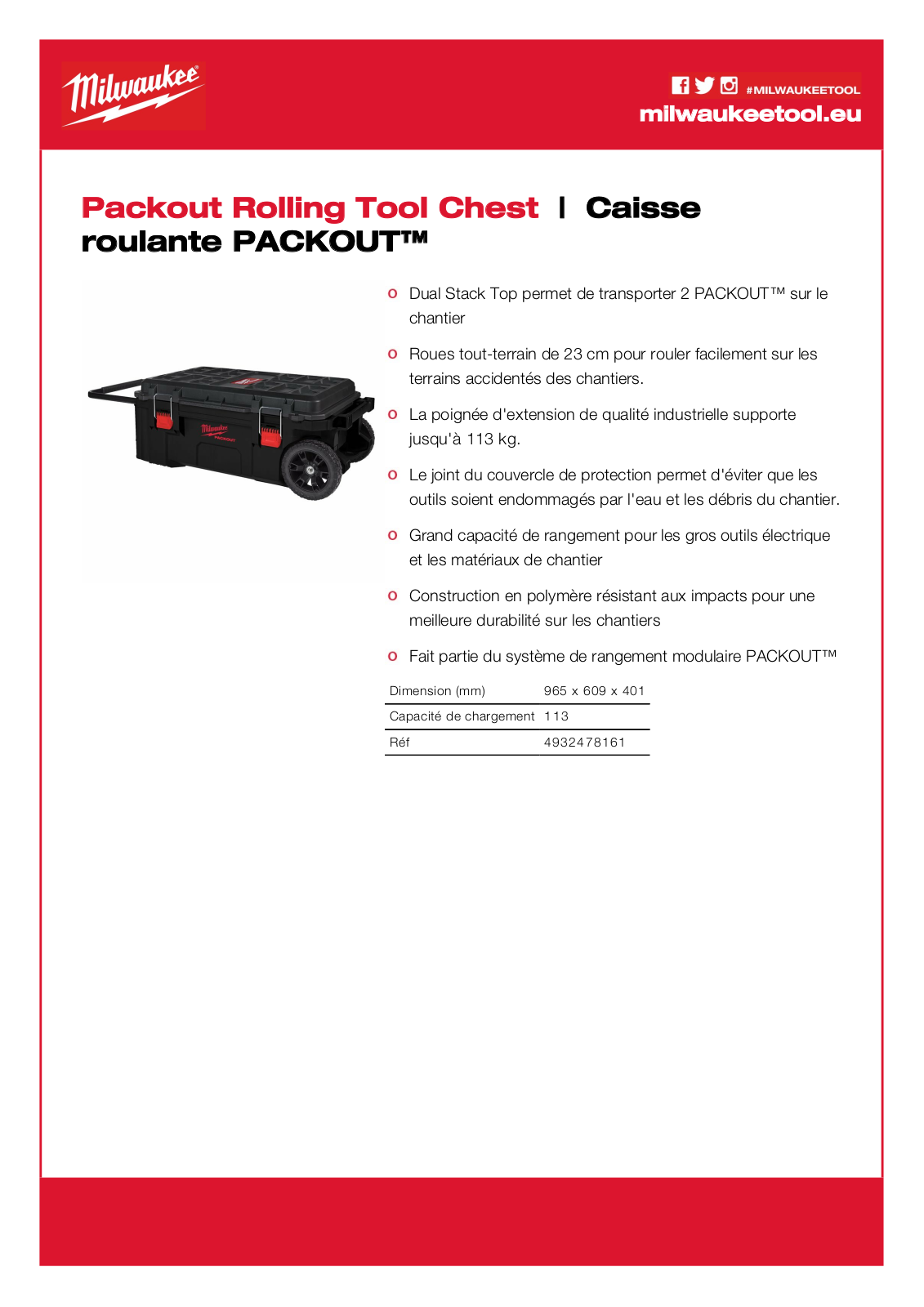 Milwaukee 4932478161 Specification - ManualMachine.com
