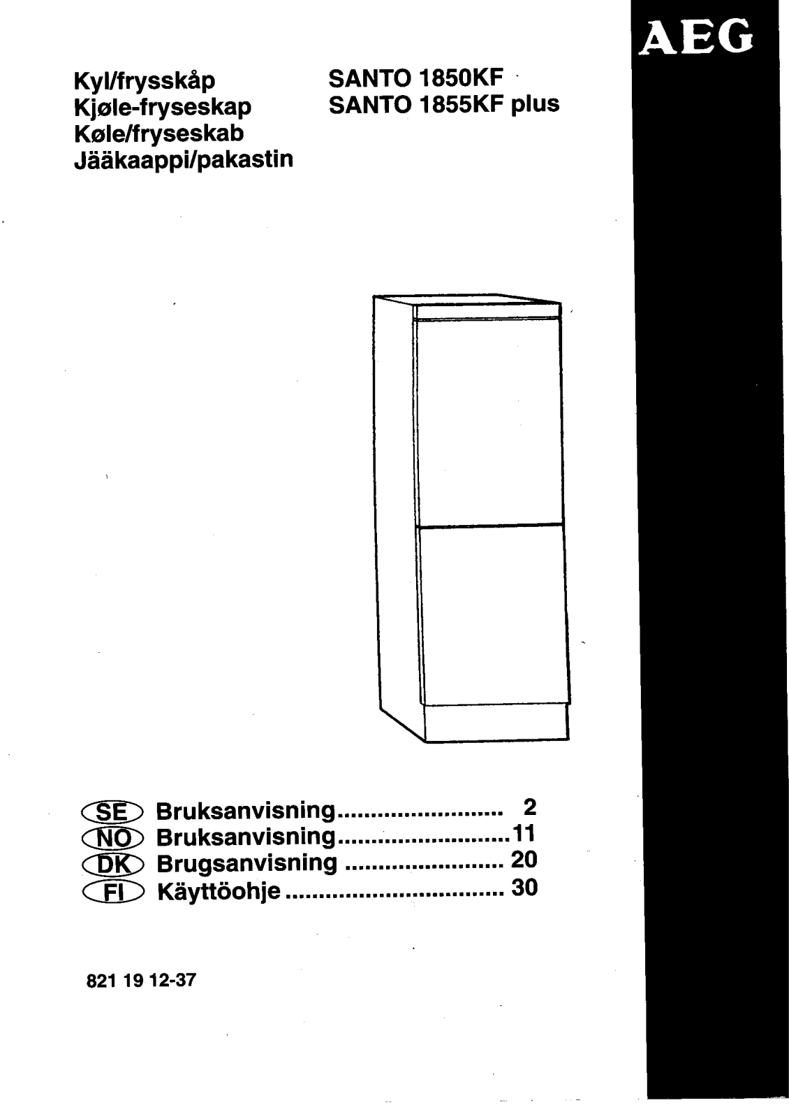 AEG S1859KFP, S1855KFP, S1850KF User Manual