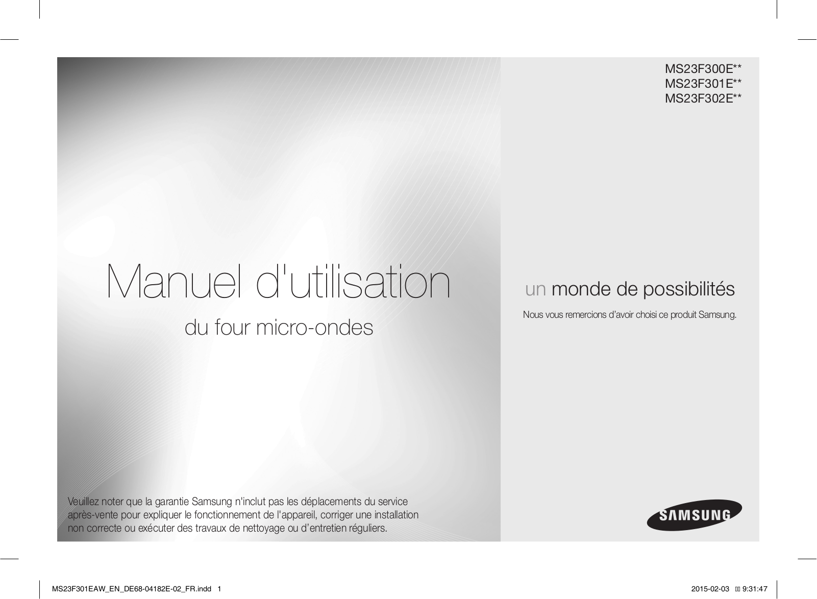 Samsung MS23F301ELW User Manual