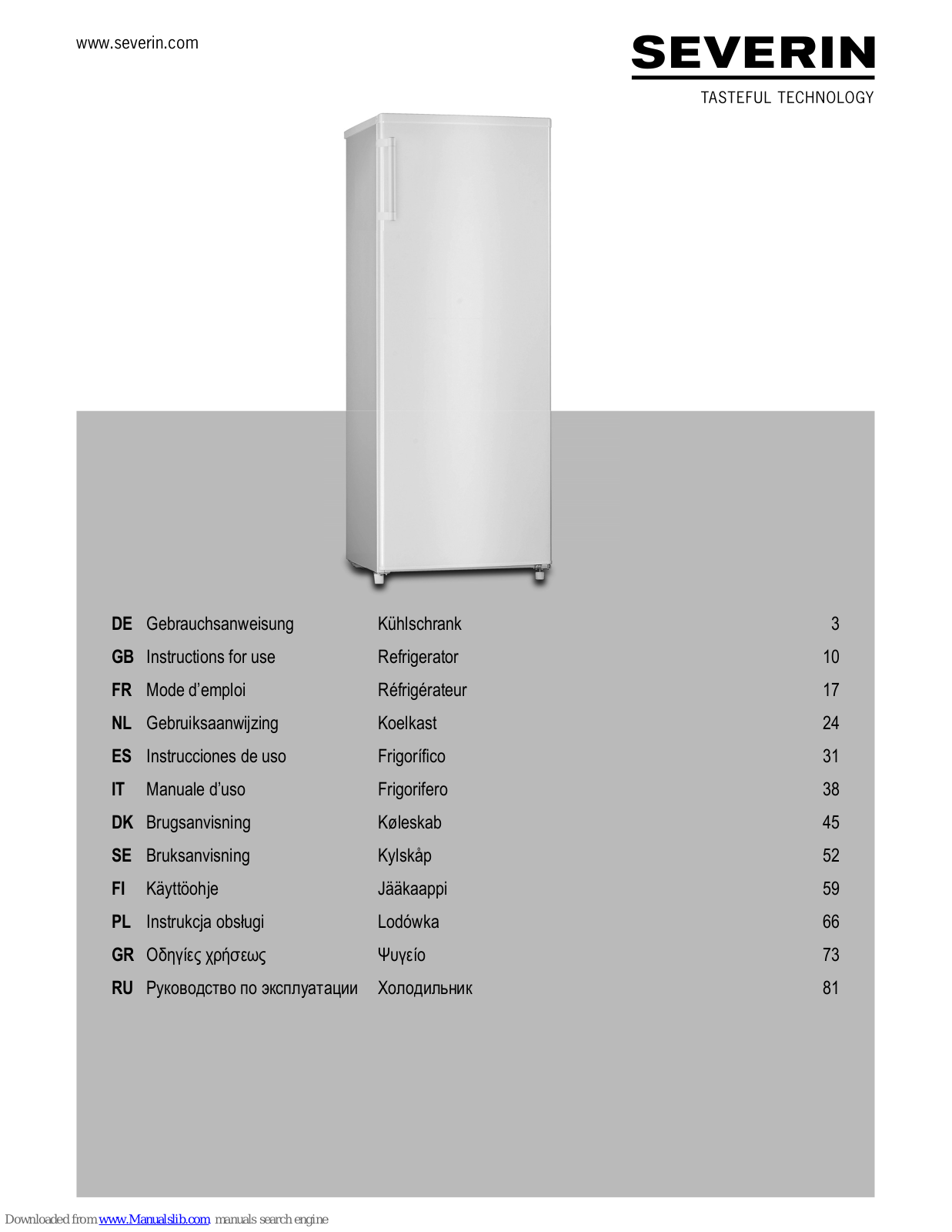 SEVERIN KS9820 User Manual