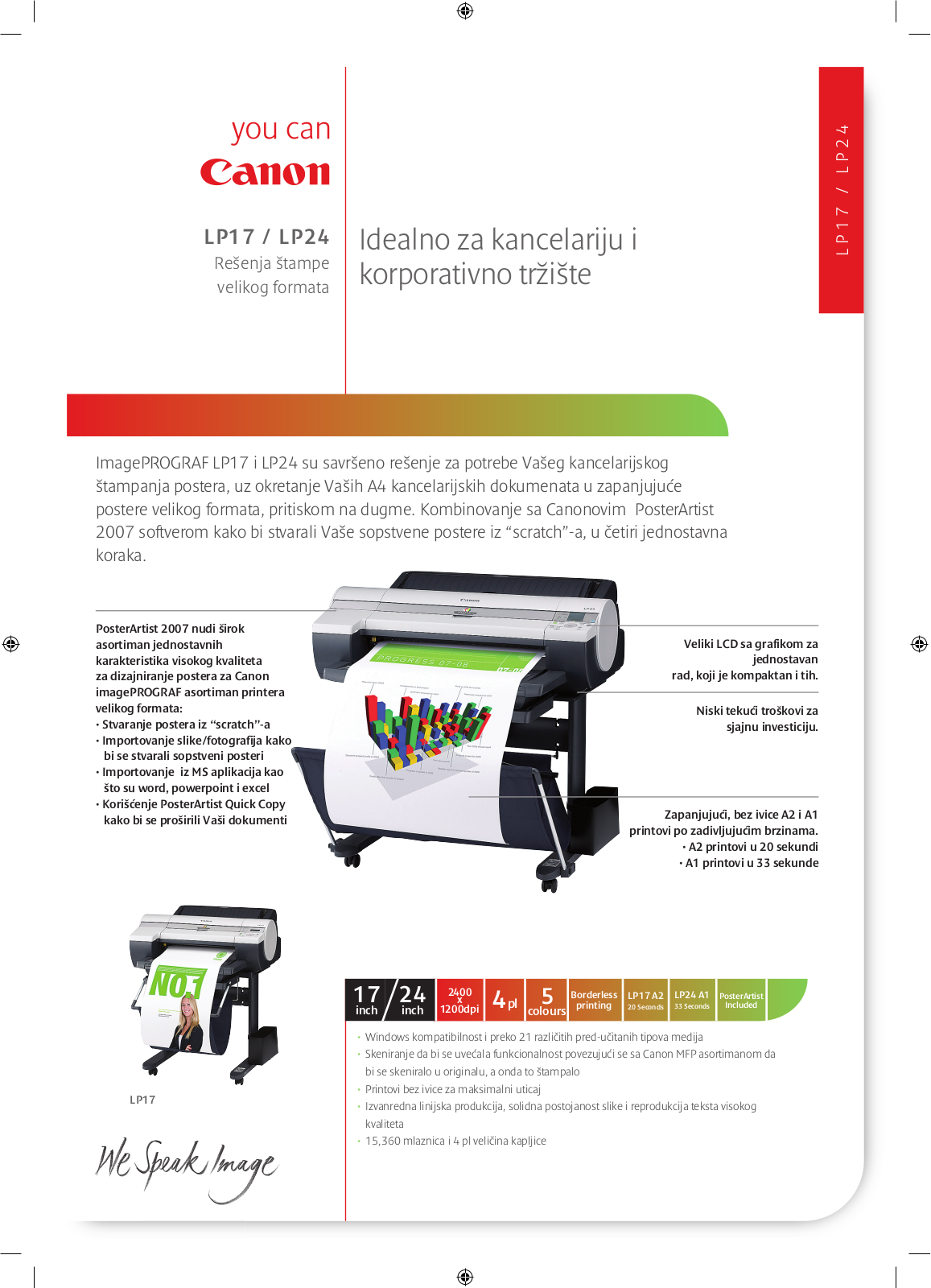 Canon LP 17, LP 24 Specifications